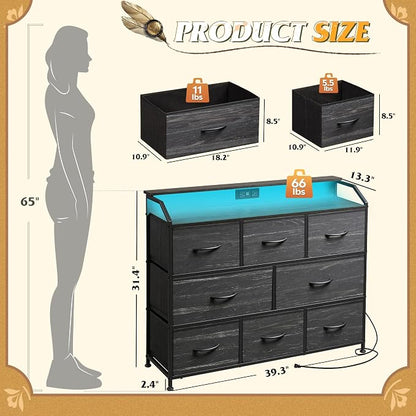 WLIVE Led Dresser for Bedroom, TV Stand for Bedroom - Image 8
