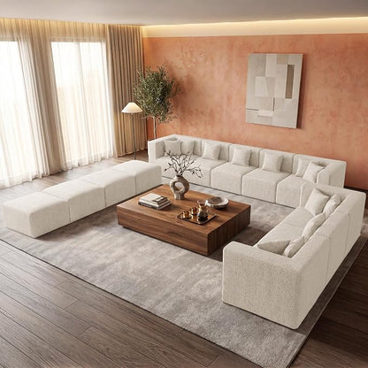 MONVANE Modular Sectional Sofa, Oversized 12 Seat Convertible U Shaped Couch - Image 2