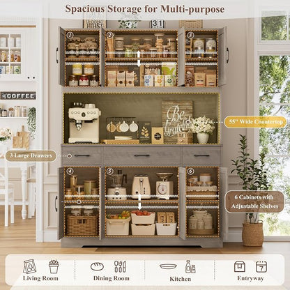 HOSTACK 71" Tall Pantry Cabinet - Image 4