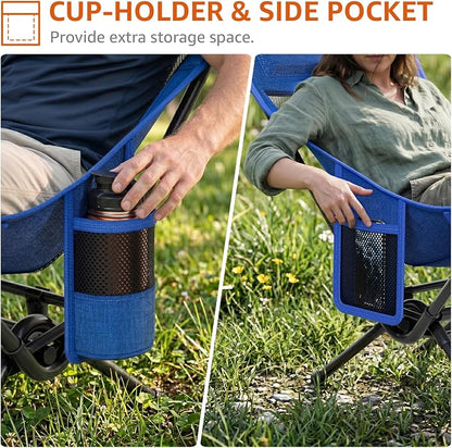 Armless Rocking Camping Chair for Adults, Portable Folding Outdoor Rocker - Image 6