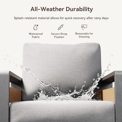 Aoxun Aluminum Patio Furniture Set, 7 Seats Luxury Metal Patio Conversation Sets - Image 6