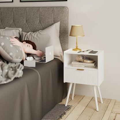 JOONEE White Nightstand, Modern Bedside Table - Image 3