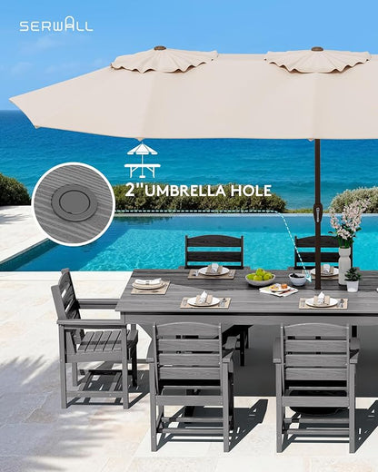 SERWALL 9 Piece Outdoor Dining Set - Image 5