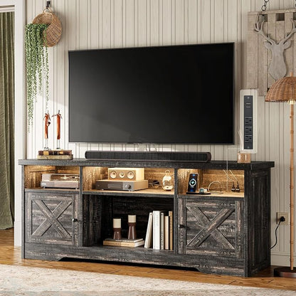 Casaottima TV Stand for 65 Inch TV, Farmhouse Entertainment Center by Casaottima