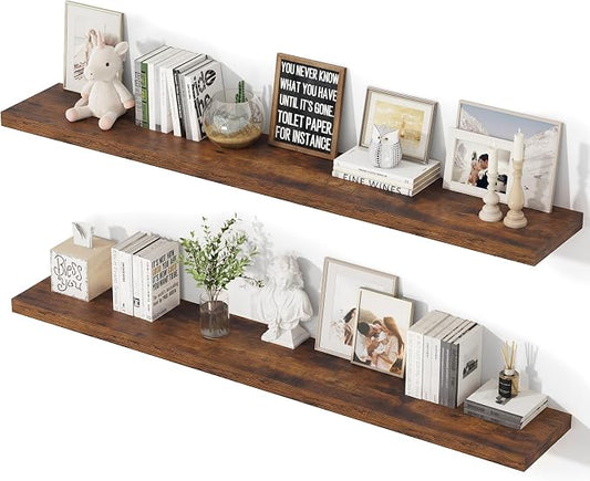 55 Inch Floating Shelves, 12 Inch Deep Floating Shelves by Unknown