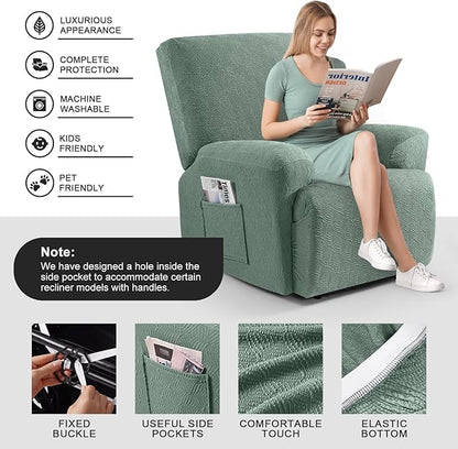 Timeles Recliner Covers Extra Wide Recliner Chair Cover Reclining Sofa - Image 3