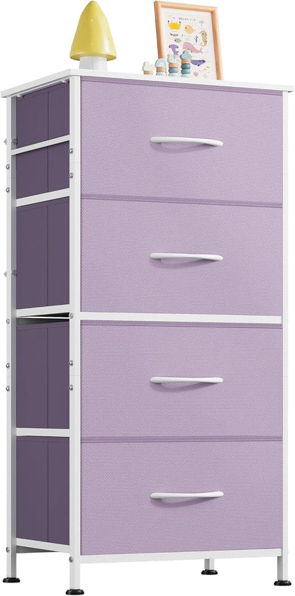 WLIVE Dresser with 4 Drawers, Storage Tower, Organizer Unit, Fabric Dresser by WLIVE