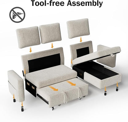 Sunny Heart 82" L Shaped Sectional Sleeper Sofa Bed - Image 4