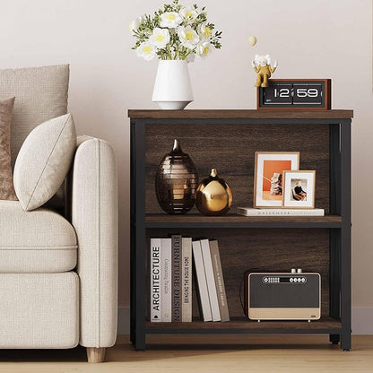 FATORRI Small Bookshelf, Rustic Book Shelf - Image 7