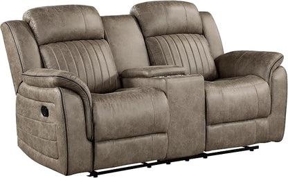 Lexicon Recliner Living Room Set, Home Theater Seating, Manual Polished - Image 5