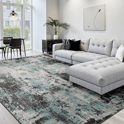 RELEANY Washable Area Rugs 10'x14 Non-Slip Modern Abstract Soft by RELEANY