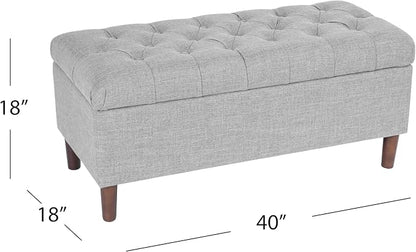 Homepop Home Decor | Tufted Ainsley Button Storage Ottoman Bench - Image 3