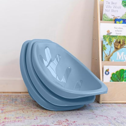 ECR4Kids Plastic Leaf Scoop Floor Rocker Seat, Classroom Furniture, Powder Blue - Image 8