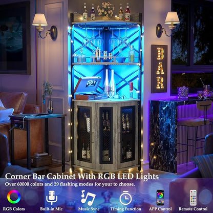 Aheaplus Corner Bar Cabinet - Image 3