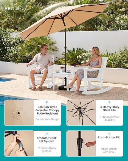 SERWALL Outdoor Rocking Chairs Set of 2 - Image 3