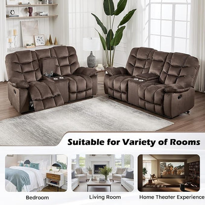 HAOMARKETS Manual Reclining Loveseat Sofa Set of 2 - Image 7