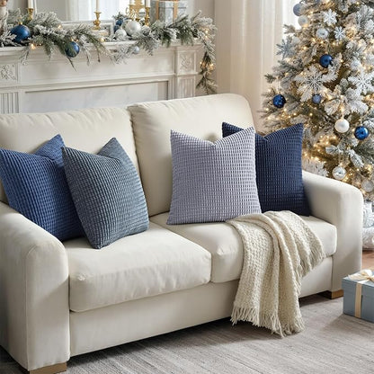 MIULEE Blue Decorative Pillow Covers 18x18 Inch Set of 4 Boho Western Farmhouse - Image 8