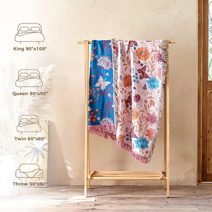 LUTBM Boho Throw Blanket for Couch Sofa Chair Cotton Summer Blankets for - Image 6