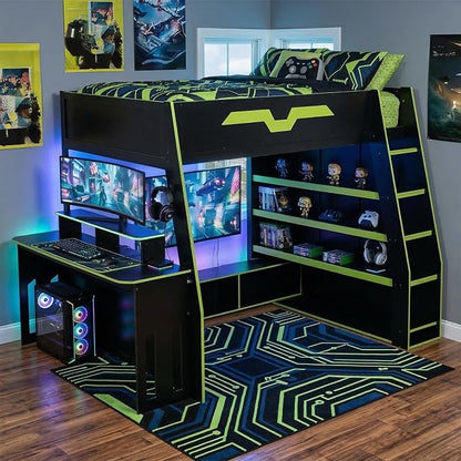 Full Size Wood Esports Loft Bed by Unknown