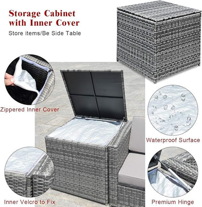 Tangkula 8 Pieces Wicker Patio Furniture Set - Image 7
