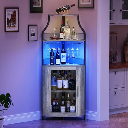GarveeHome Corner Bar Wine Cabinet - Image 3