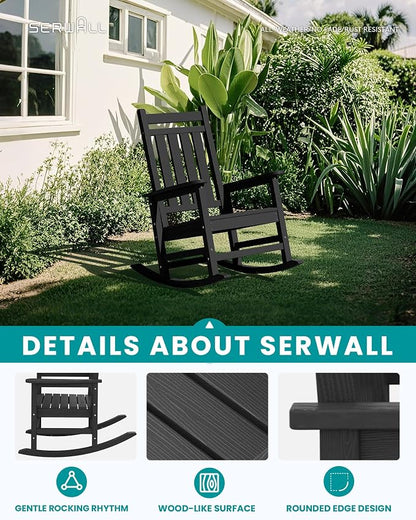 SERWALL Oversized Rocking Chair, Outdoor Rocking Chair - Image 5