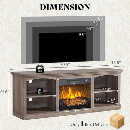 AMERLIFE 70 Inch Fireplace TV Stand - Image 6