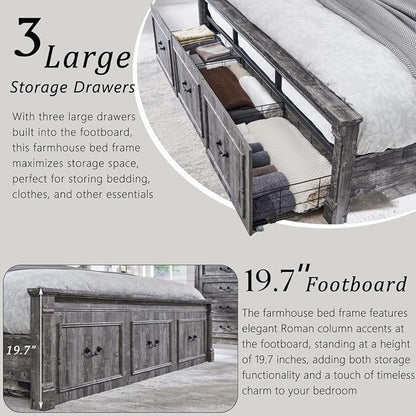 Aitjunz Farmhouse King Size Bed Frame - Image 5