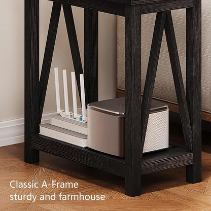 ChooChoo Farmhouse End Table Set of 2, Rustic Vintage Narrow End Side Table - Image 6