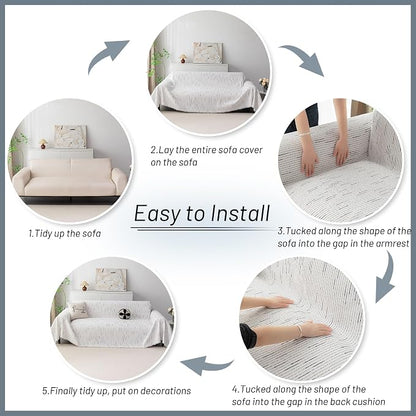 MYSKY HOME Couch Covers for 2 Cushion Couch Sofa, Chenille L Shape Sectional - Image 7