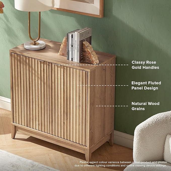 mopio Brooklyn Fluted Storage Cabinet, Modular Accent Buffet Sideboard - Image 5