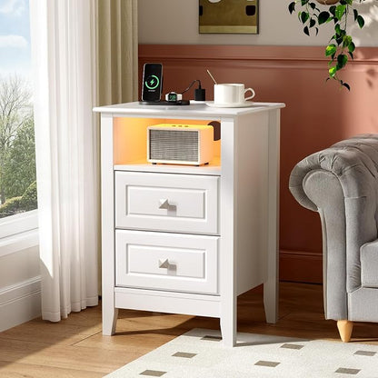 Bonnlo White Nightstand Set of 2 - Image 8