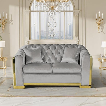 DAMAIFROM Mid Century Modern Chesterfield Sofa Couch, 2 Seat Tufted Sofas - Image 7