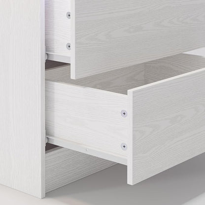 LIKIMIO Night Stand with Charging Station, Modern White Nightstand with LED - Image 6