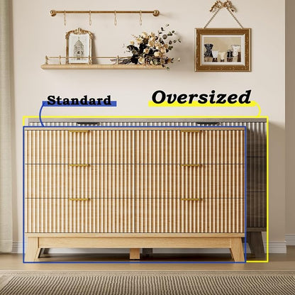 BORNOON 53" Long Dresser for Bedroom, 6-Drawer Dresser - Image 3