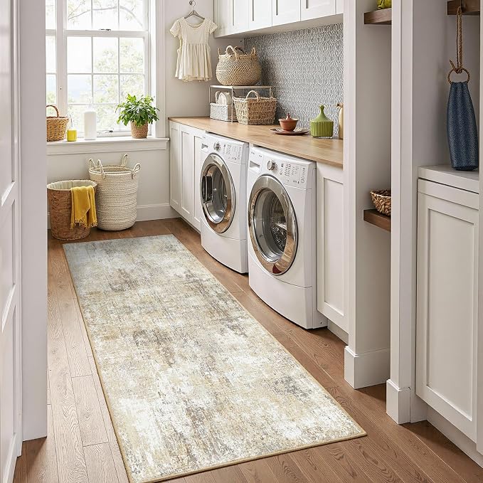 RELEANY Washable Area Rugs 2'x6' Non-Slip Modern Abstract Soft - Image 2