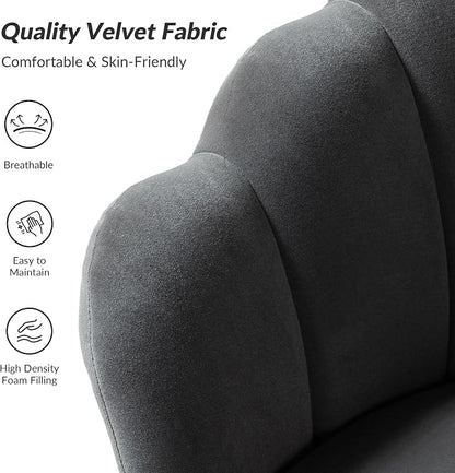 HULALA HOME Modern Velvet Accent Chair - Image 4