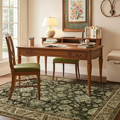 Area Rug for Living Room, 8x10 Area Rugs Washable, Retro Floral Non-Slip Carpet - Image 5