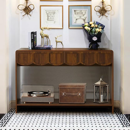 ORRD Console Table with Drawers, Mid-Century 43 Inches Narrow Entryway Tables - Image 4