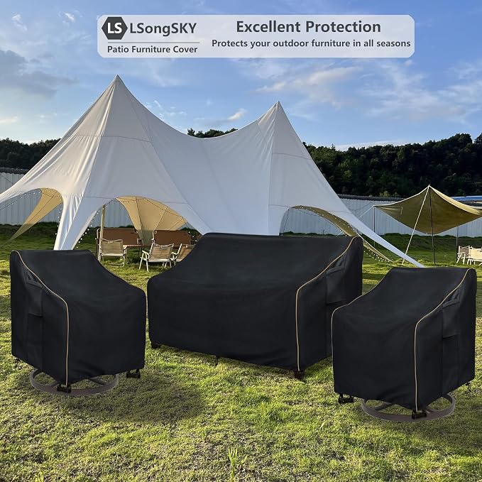 Outdoor Swivel Lounge Chair Cover 2 Pack, Waterproof Heavy Duty Patio Chair - Image 5
