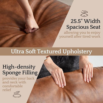 LukeAlon Modern PU Leather Accent Armchair, Upholstered Lounge Chair - Image 7