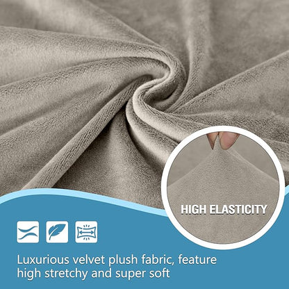 HDCAXKJ Corner Sectional Couch Covers Velvet Stretch L Shape Sofa Cover Soft - Image 3