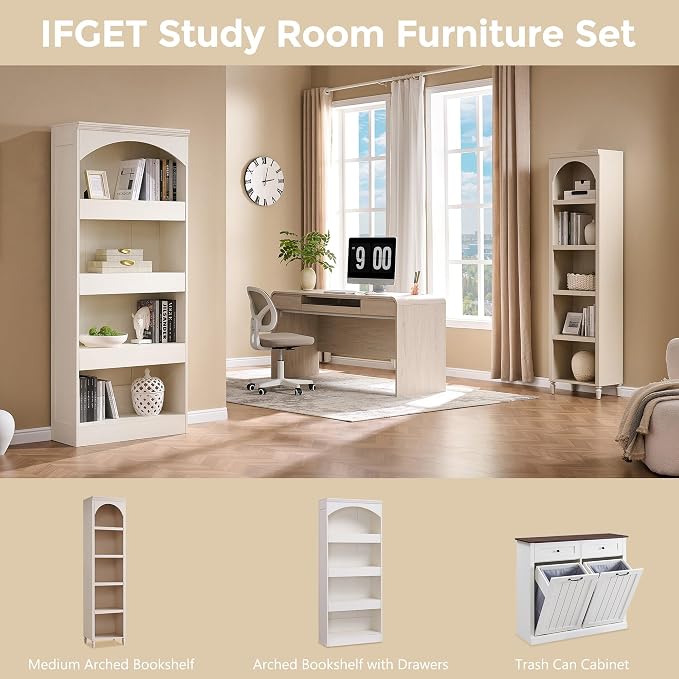 IFGET 76" Tall Arched Bookcase - Image 6