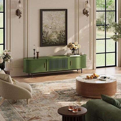 POVISON Fully-Assembled Modern Green TV Stand - Image 8