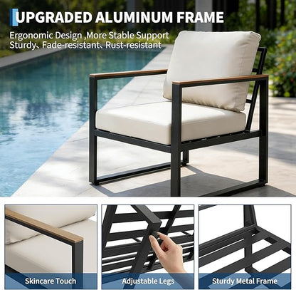 4-Piece Outdoor Patio Furniture Set, Conversation Sofa Set - Image 5