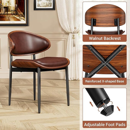 YaFiti Dining Chairs Set of 2, Dining Room and Kitchen Chairs, Mid Century - Image 5