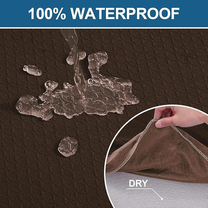 Smiry Waterproof Seat Covers for Dining Room Chairs Set of 4, Stretch Jacquard - Image 3