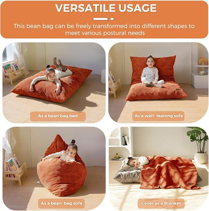 MAXYOYO 3 in 1 Kids Bean Bag Chair Couch, Convertible Chair Folds from Bean Bag - Image 4