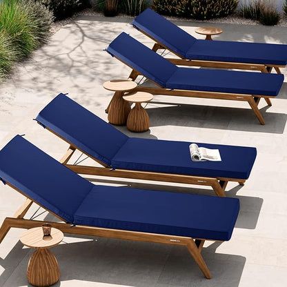 Outdoor Chaise Lounge Cushion Set of 2, Fadesafe Water-Repellent Lounge Deck - Image 8