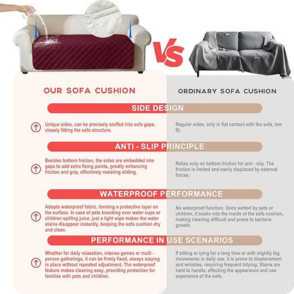 Genina Waterproof Couch Cover, Washable Anti-Slip 86.6 inch Sofa Covers - Image 3